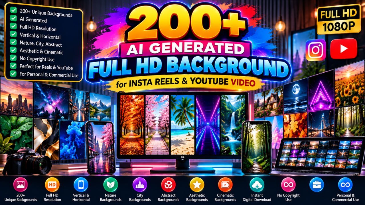 200+ AI-Generated Full HD Backgrounds