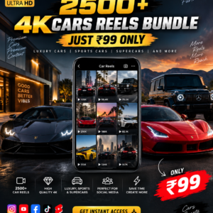 2500+ 4K Cars Reels Bundle for social media creators