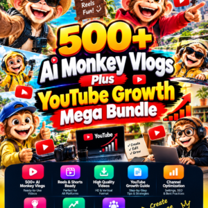 500+ Ai Monkey Vlogs Plus YouTube Growth Mega Bundle