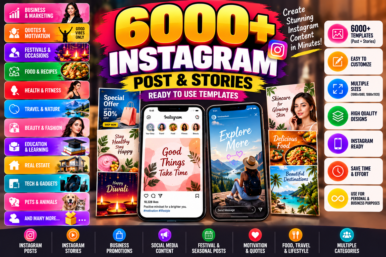 6000+ Instagram Template Bundle