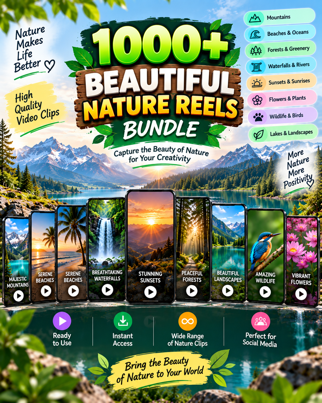 1000+ Beautiful Nature Reels Bundle
