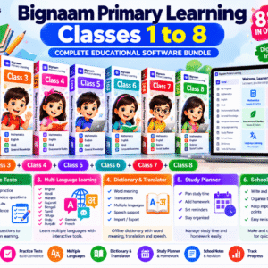 Bignaam Primary Learning Classes 1to 8 Complete Educational Software Bundle (CBSE/ICSE Board)