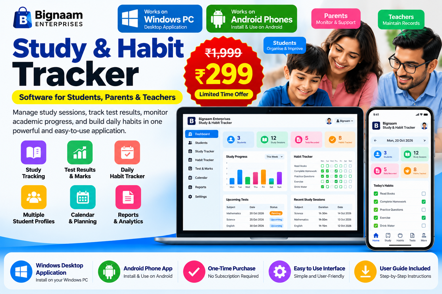 Bignaam Study and Habit Tracker software