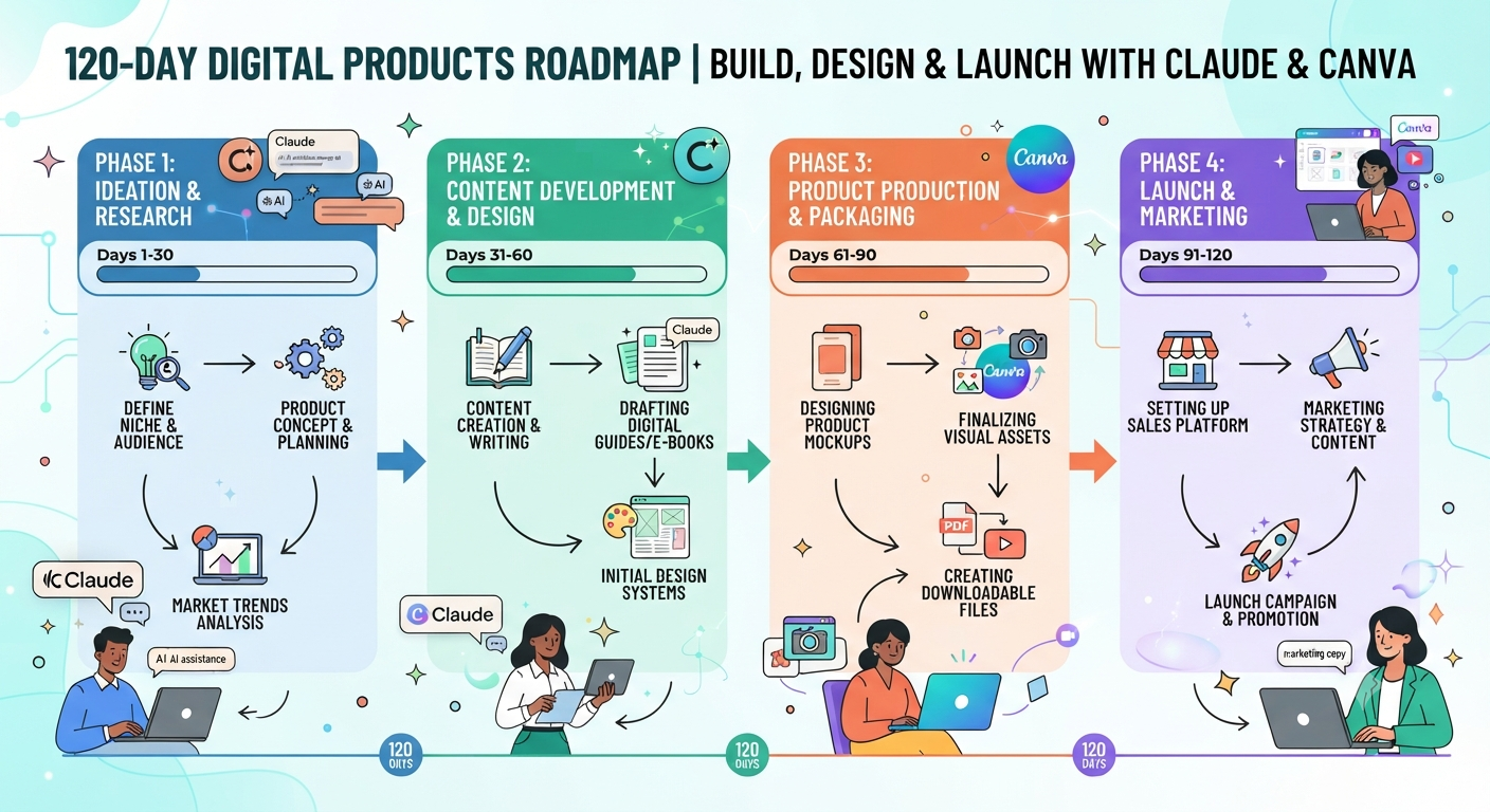 120-Day Digital Products Roadmap | Build & Launch